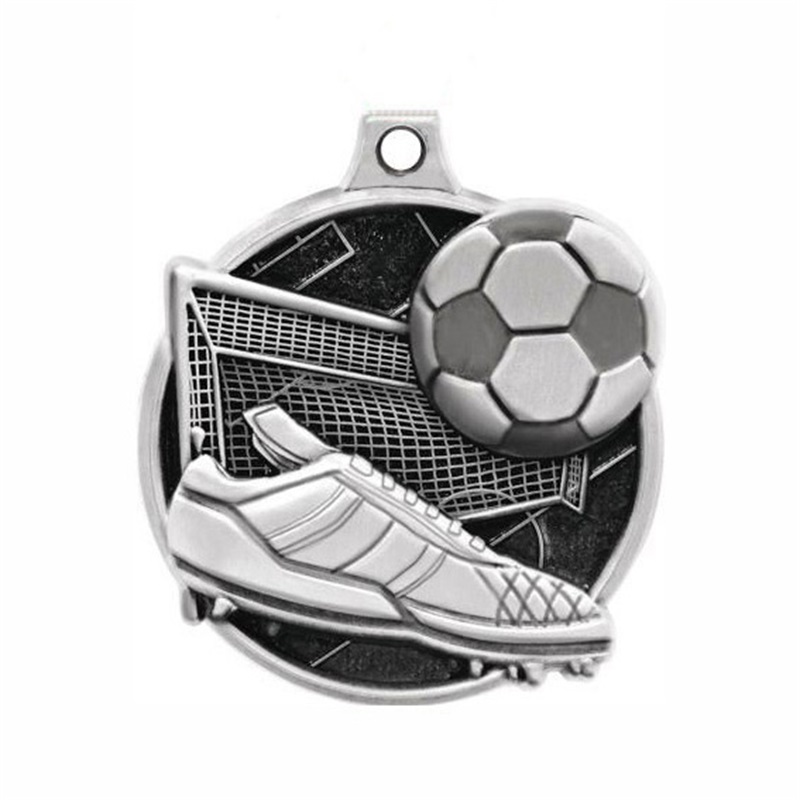 OEM製造カスタムフットボールゴールド3Dメダルサッカーレースランニングメタルマラソンスポーツメダル付きリボン