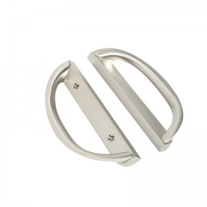 スライドパティオドアハンドルセット、D形状、非キー（3-15/16”ホール間隔）