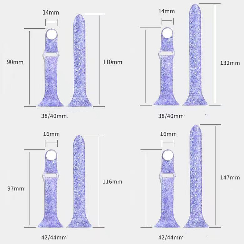 グリッターシリコンブレスレットシリコンストラップウォッチバンド