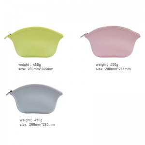 ショッピング旅行パーティージッパーポータブルキャンディーカラーレディースシリコン化粧品バッグハンドバッグ