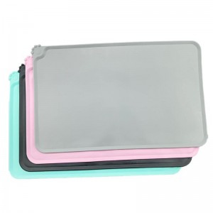 食品グレードのシリコン防水ペットボウルマット、子猫と子犬用、滑り止めペットボウルマットプレースマット、耐摩耗性と耐久性