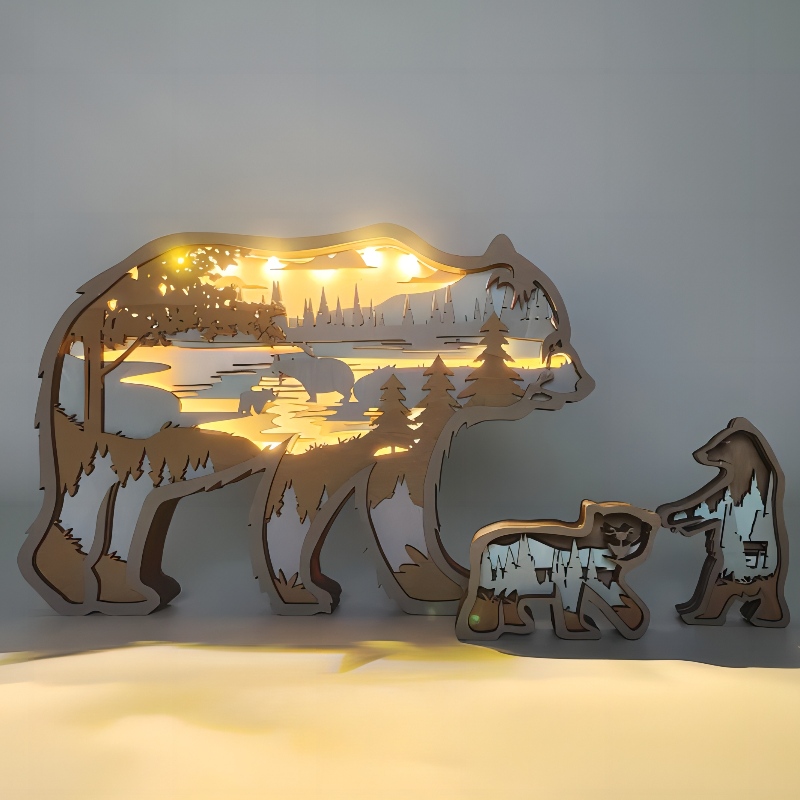 3D木製ホッキョクグマの動物の装飾品