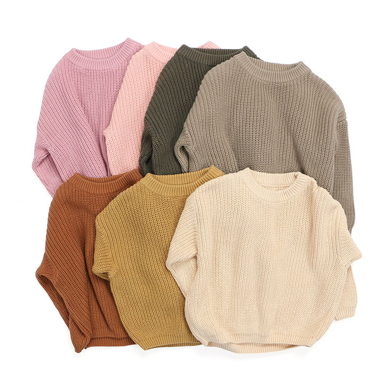 ブティック高品質の秋の春の赤ちゃんの幼児幼児プルオーバーニット衣服子供用カラーセーター