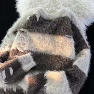 秋と冬の韓国語バージョンルーズカラーバンプストライプのセーブルセーター