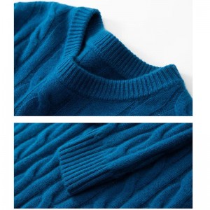 男性\\\\の丸い首のケーブルフラワーウォーム7ニードル厚いセーター