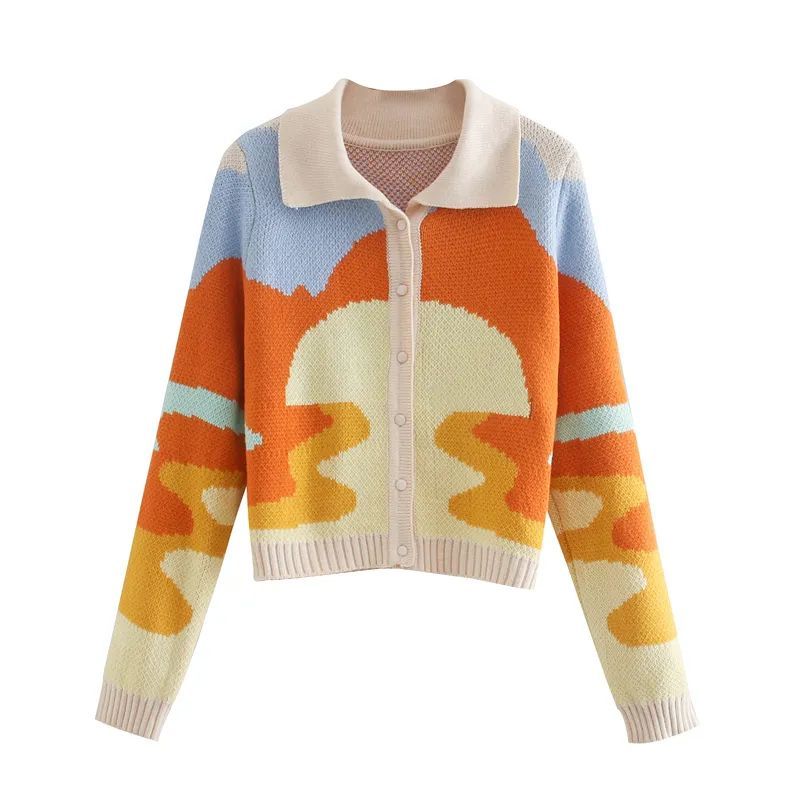 カスタムOEMロゴのセーターの女性Jacquardニットウェアレディースジャンパー