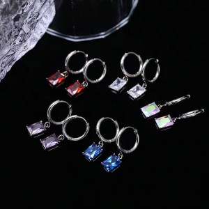 スクエアファッションラグジュアリージルコニアイヤリング