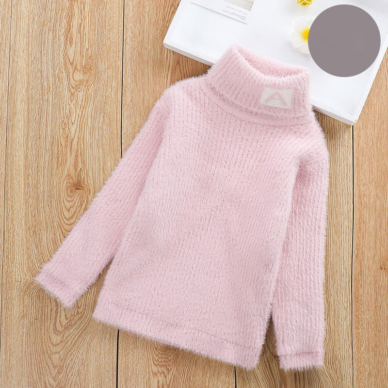 高い首の服のぬいぐるみセーターキッズ服幼児の赤ちゃんの子供編みセーター