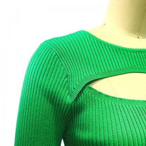 カジュアルな特大のソリッドカラークルーネックセクシーなセクタードレス女性服の女の子プルオーバー長袖ニットトップ女性セーター