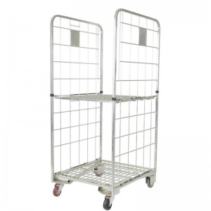 2面の折りたたみ式ロールコンテナ