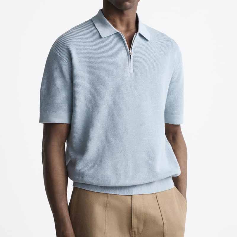 男性ニットウェアポロシャツ高品質100％コットンニットポロカラーデザイナー
