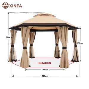 10 \\\\ \'x10 \\\\\' gazebos for patios屋外六角形ガゼボネットとプライバシーカーテン
