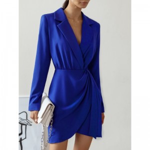 ヨーロッパとアメリカのシニアデザイン通勤キャリアハイウエストスリムドレス