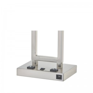 ブラシ付きニッケル仕上げ、2つのアウトレット、オン/offロッカースイッチ、USBポート付きギャツビーデスクランプ