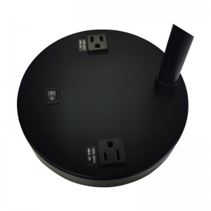 黒と明るい黄色の仕上げ、/offロッカースイッチ、2つの便利なアウトレットを備えた2つのトーンデスクランプ