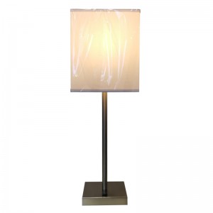 客室で/offロッカーのスイッチを備えたシンプルなスタイルのブラッシングニッケル仕上げナイトスタンドテーブルランプ