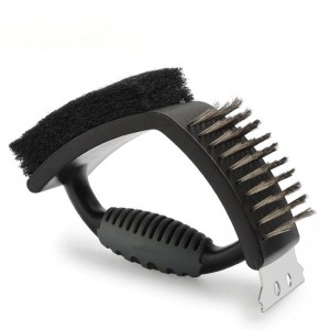 バーベキューブラシステンレススチール3-in-1グリルクリーニングブラシデュアルバーベキューブラシとバーベキュー