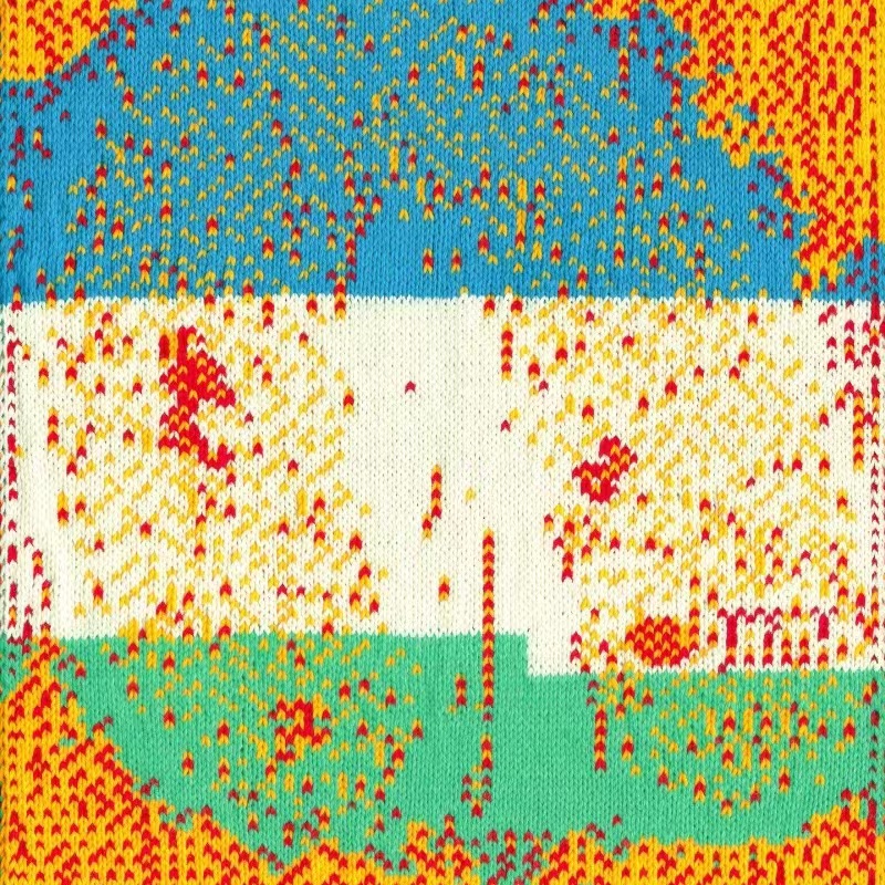 パターン化されたニットウェア/abstract art/loose、casotic and dynamic/happyの組み合わせ/color