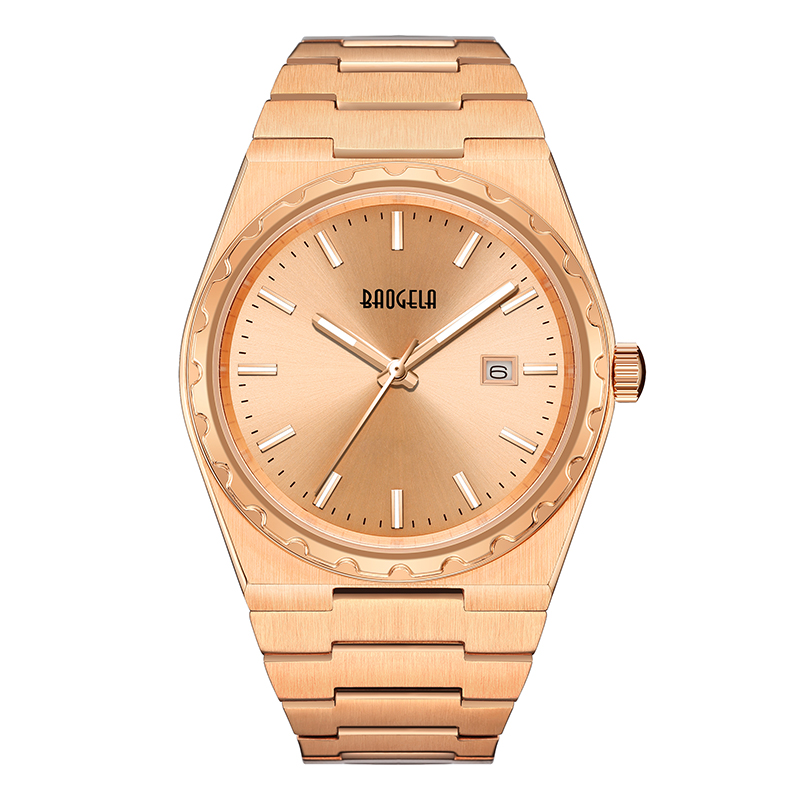 Baogela Brand Luxury Rose Watches Stainless Steel Men \\ 's Wristwatch Classic Business 50m防水運動Relogio Masculino 22801