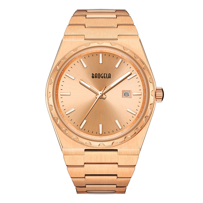 baogela 40mmブランドすべての金ステンレス鋼の男性\\ 'sの腕時計クラシックビジネス50m防水日本ムーブメントクォーツウォッチ22801