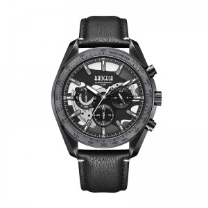 Baogela New Luxury Men Sport Quartz Male Chronograph Calendar Japan Movement 50Bar Top Brand Clock本物のレザー腕時計22804