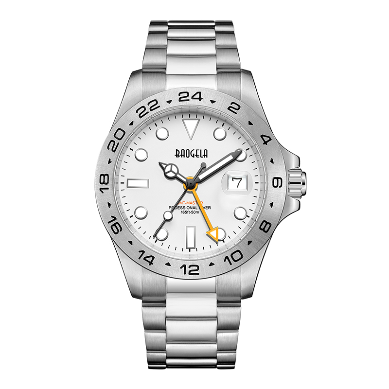 Baogela Men Luxury Watch 304ステンレス鋼スイスムーブメントラミナスダイヤル50Bar Ashion Business Relogio Masculino Wlistwatch 22806