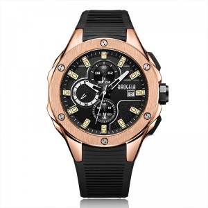 Baogela Luxury Brand Men Silicone Sports Watches Fashion Army Watch Man Chronograph Quartz腕時計Relogio Masculino Rose 22608
