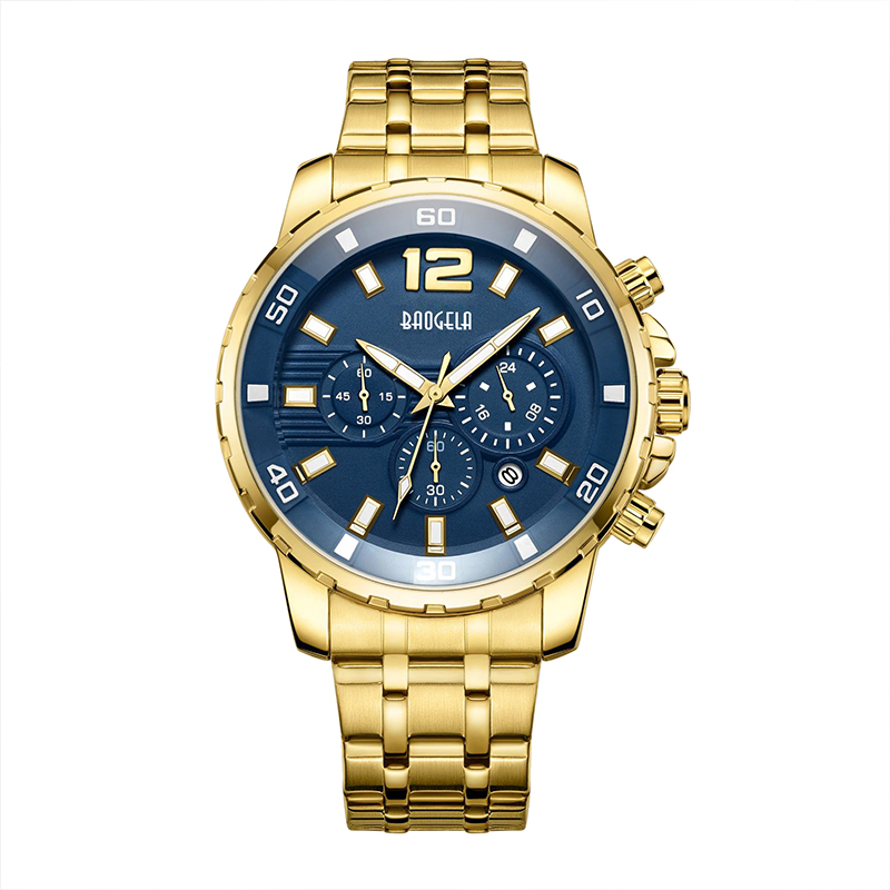 Baogela Quartz Men Gold Watch Top Brand Luxury Military Wrist Watches Clock Men relogio masculinoビジネス腕時計22700