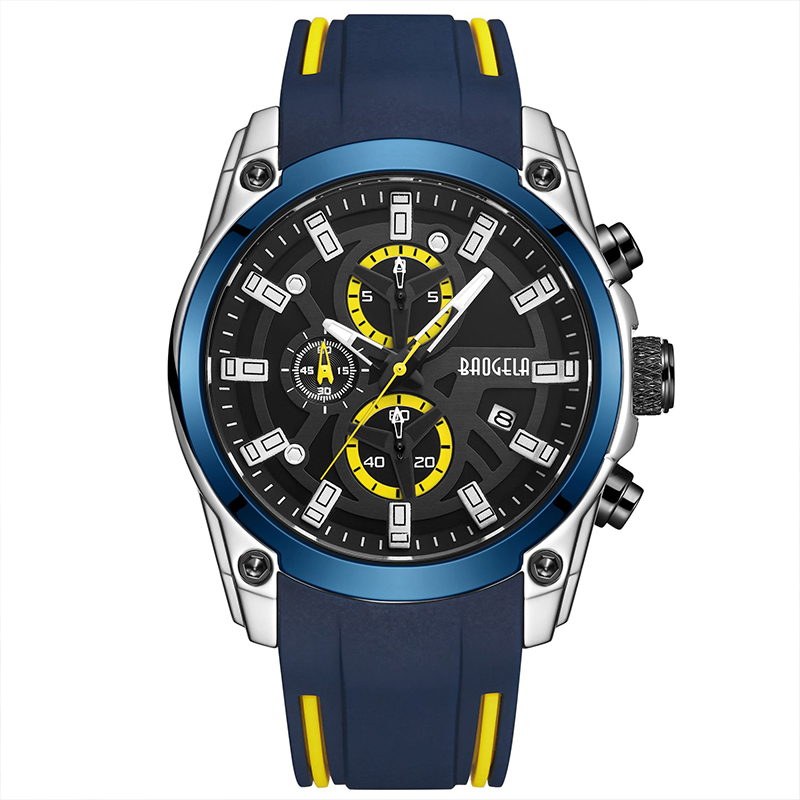 Baogela Men \\ 's Military Sport Watchs Men Waterproof Fashion Blue Silicone Strap Wristwatch Man Luxury Top Brand Luminous Watch 22705