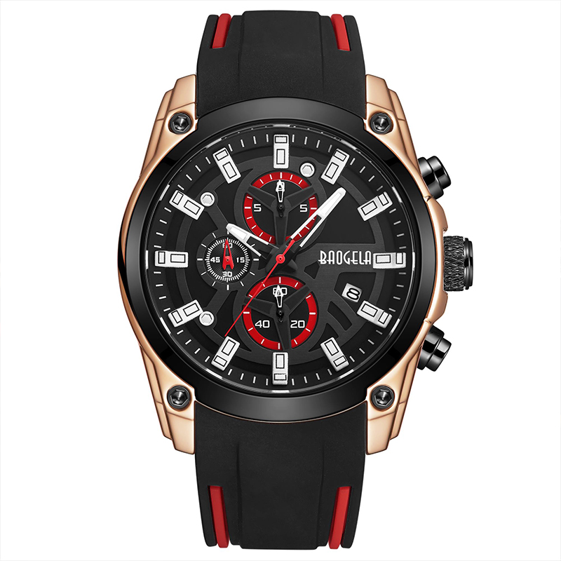 Baogela Men \\ 's Military Sport Watchs Men Waterproof Fashion Blue Silicone Strap Wristwatch Man Luxury Top Brand Luminous Watch 22705