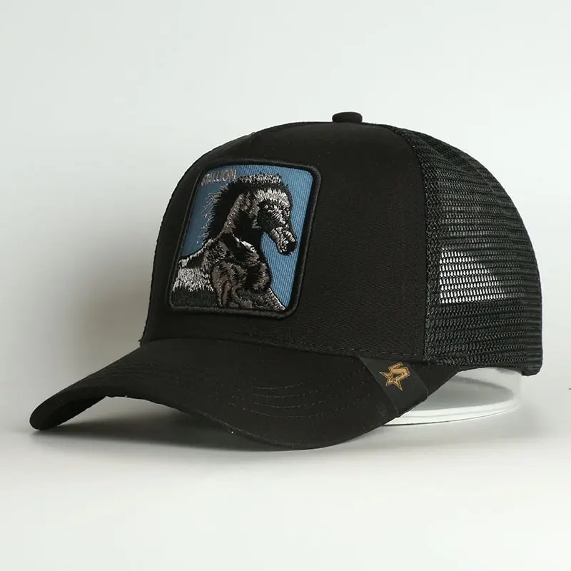 スポーツキャップgorras de beisbol menコットンデザインあなた自身の刺繍カスタムホースロゴトラックキャップハット