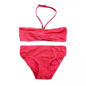 Halterneckレース2個の子供の水着