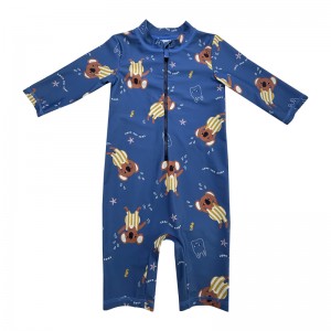 漫画プリントジッパーワンピースの子供の水着