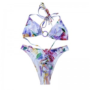 バックレスプリントリング水着