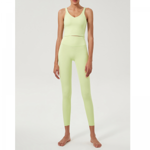 ハイウエストパッド入りのU字型ヨガセット