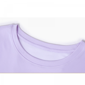 ガーゼパッチOネックヨガTシャツ