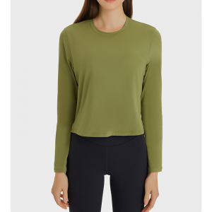 ゆるい固体のスプリットヨガシャツ