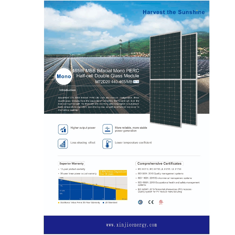 高効率465 W太陽光発電ソーラーモジュールパネルシステムオンライン販売