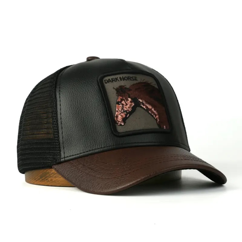 メンズメッシュ安いカスタム5パネルトラックキャップアップリケ刺繍パッチGorras Trucker Hats