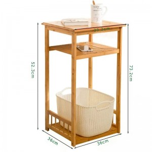 2層カスタマイズ可能な竹の木製収納サイドキャビネットナイトスタンドエンドテーブル