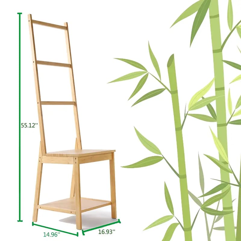 竹のはしごタオルラック