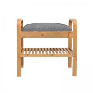 廊下ディスプレイシェルフオーガナイザーストレージシューズラックベンチ竹の靴ベンチ