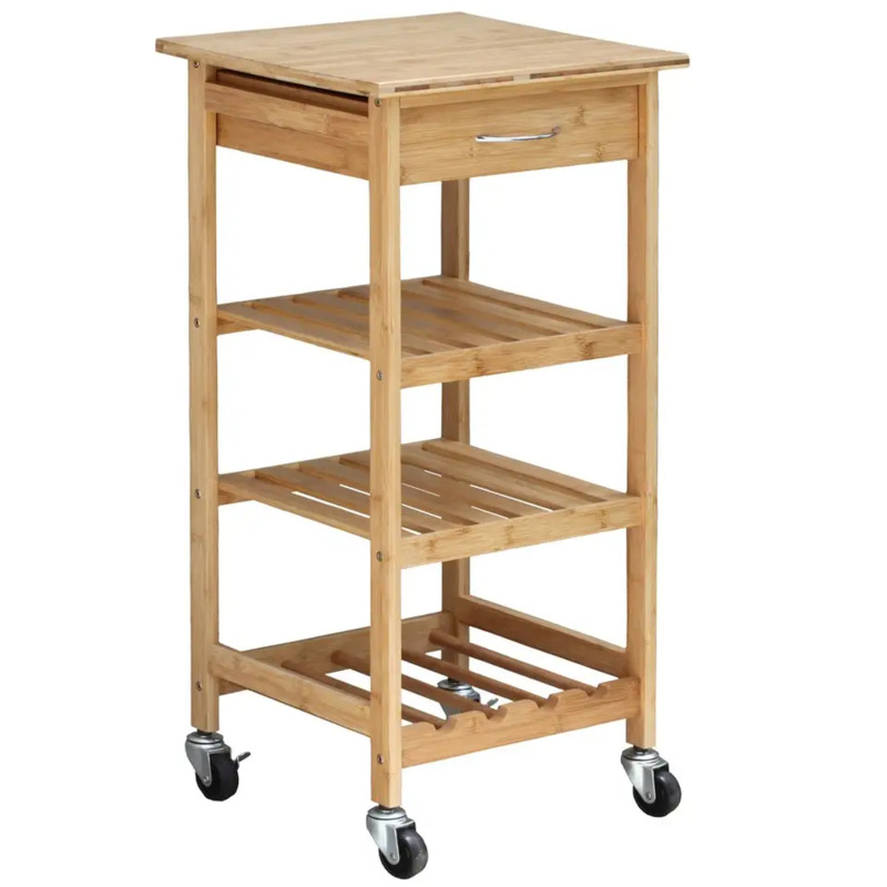 モバイルデザインワイドアプリケーションBamboo Kitchen Trolleyは保管に最適です竹保管