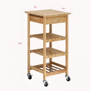 モバイルデザインワイドアプリケーションBamboo Kitchen Trolleyは保管に最適です竹保管
