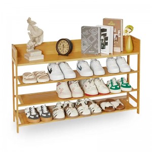 多目的廊下とクローゼットの竹の靴ラックの保管