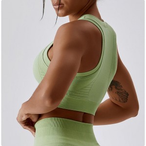 SC10185サポートスポーツブラトップフィットネスソリッドカラーショックプルーフプロランニングスポーツブラジャー付きの留め金