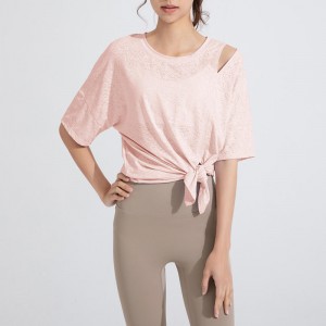 SC10262 Tシャツルースカジュアルフィットネスヨガ半袖トップヨガTシャツフィットネスランニングラウンドネックTシャツ