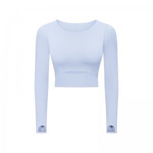 SC10275タイトフィッティング長袖ヨガTシャツ女性ヨガティーシャツ作物タンクジム長袖ヨガトップTシャツ