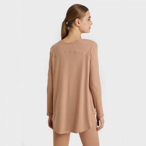 SC10272 Tシャツルースカジュアルフィットネスヨガ長袖トップヨガロングスリーブ女性Tシャツジムシャツ