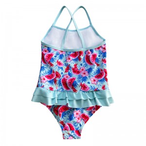 トライアングルワンピーススイカプリント水着